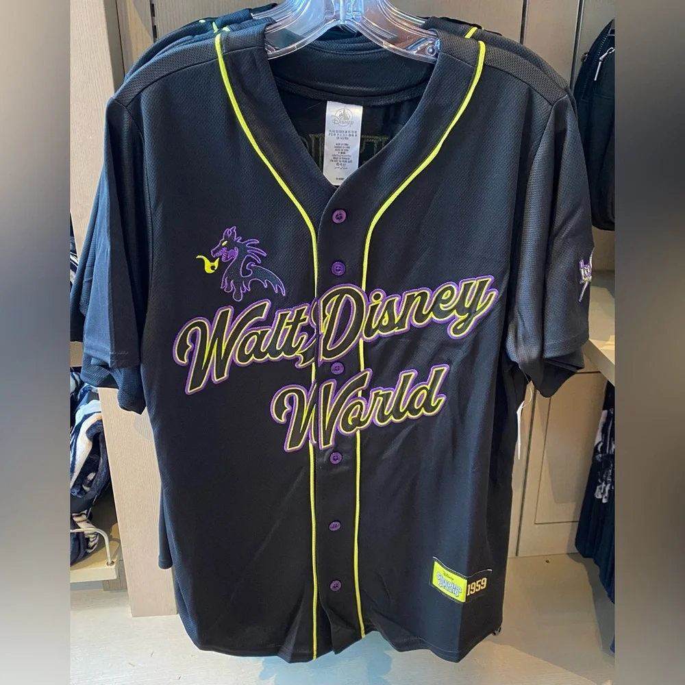 Walt Disney World Parks WDW Villains Maleficent 59 Baseball Jersey NEW - Picture 1 of 2
